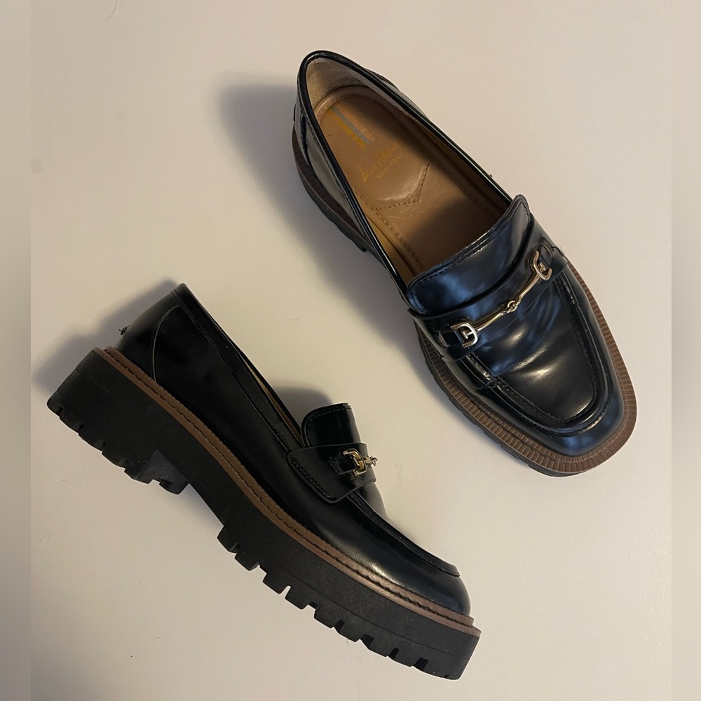 Sam Edelman Black Loafers with Brown Sole